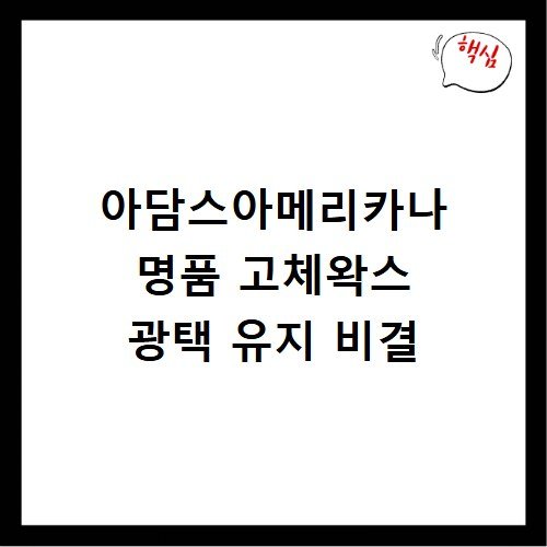 아담스아메리카나 명품 고체왁스 광택 유지 비결
