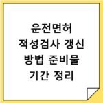 운전면허 적성검사 갱신 방법 준비물 기간 정리