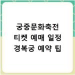 궁중문화축전 티켓 예매 일정 경복궁 예약 팁