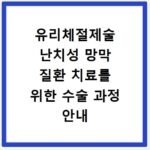 유리체절제술 난치성 망막 질환 치료를 위한 수술 과정 안내