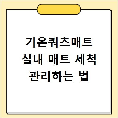 기온쿼츠매트 실내 매트 세척 관리하는 법