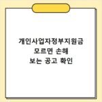 개인사업자정부지원금 모르면 손해 보는 공고 확인